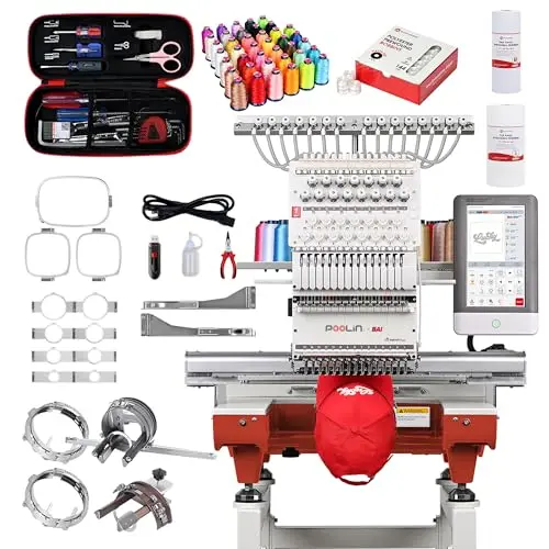 POOLIN The Mirror multi-needle embroidery machine with automatic features