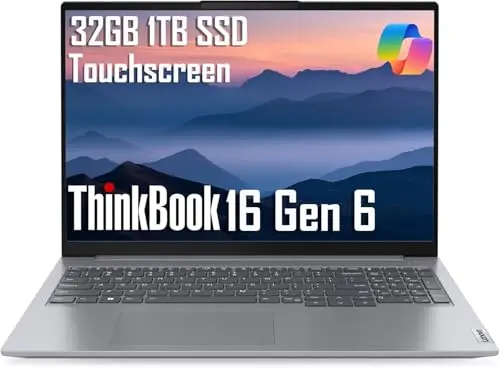 Lenovo ThinkBook 16 business laptop with touchscreen for graphic design