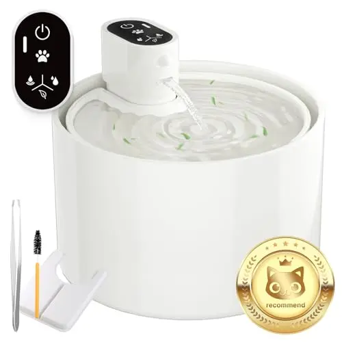 JZLA PRO cordless ceramic cat water fountain with multiple modes