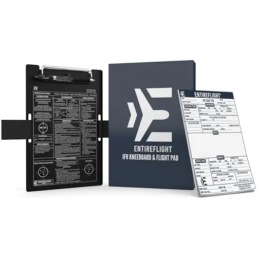 IFR-ready kneeboard with structured notepad and tools