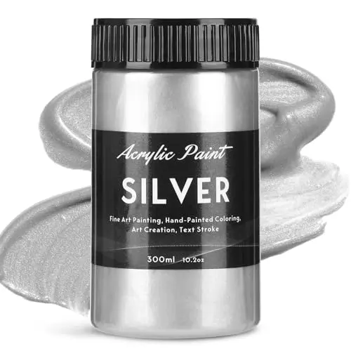 Melispapa Silver Metallic Acrylic Paint bottle in silver color