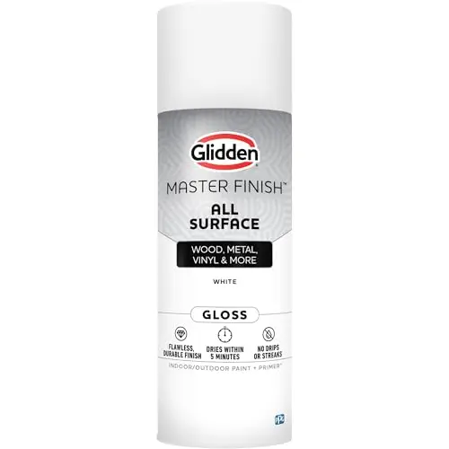 Glidden Master Finish white gloss spray paint can