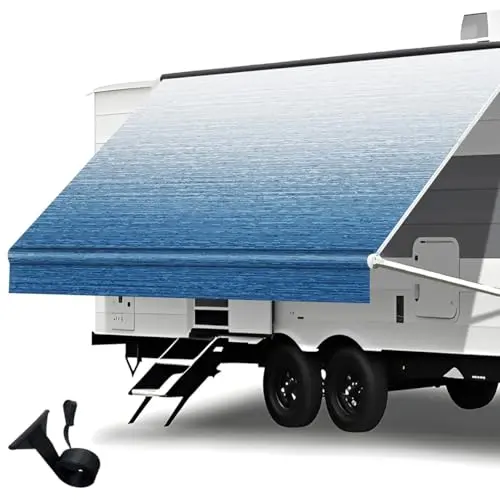 Somokg heavy duty RV awning fabric in sapphire blue fade