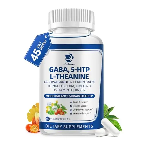 With L-Theanine, 5-HTP & Botanicals, 90 Capsules