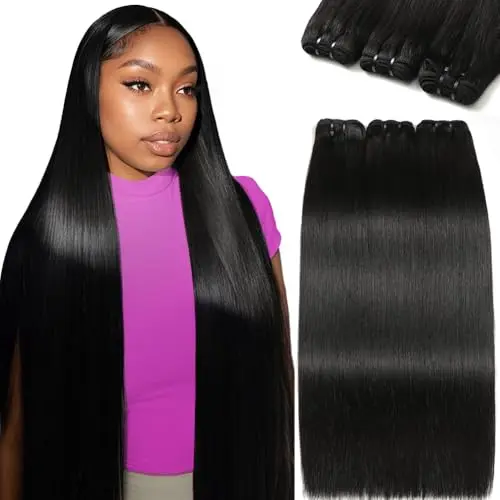 FMIDKOU straight human hair bundles in natural black color