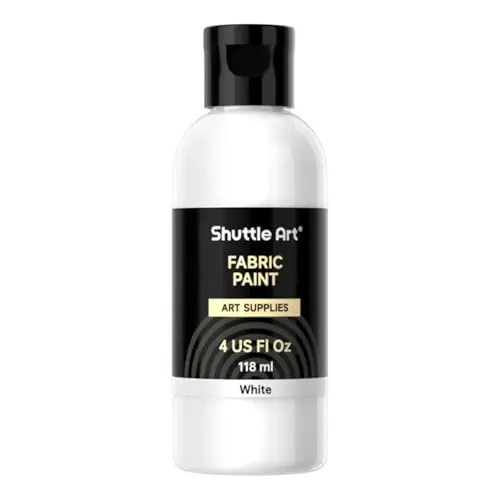 Shuttle Art white fabric paint in large 4oz bottle