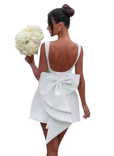 2025 Straps Simple Boho Mini Reception Dress