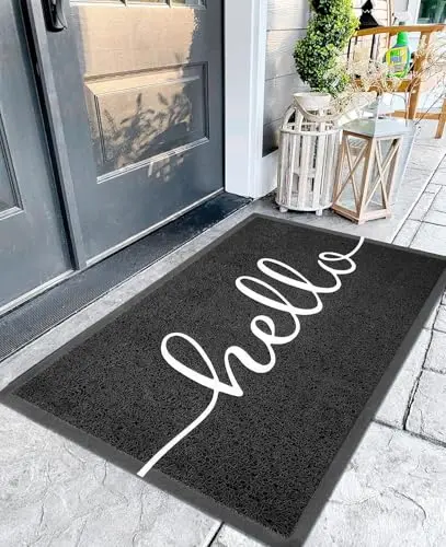 EARTHALL hello patterned PVC doormat for outdoor entrance