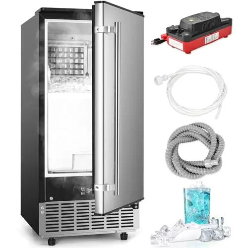ICYGLEE undercounter ice maker with drain pump and large storage capacity