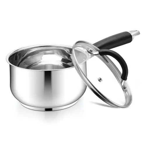E-far stainless steel saucepan with glass lid