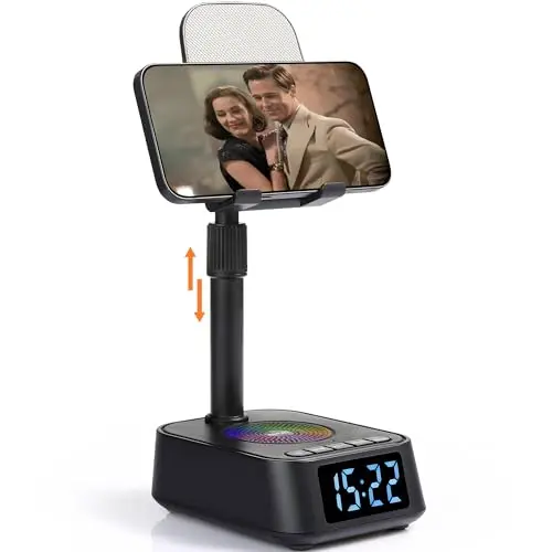 3-in-1 Phone Stand, Speaker & Clock Combo