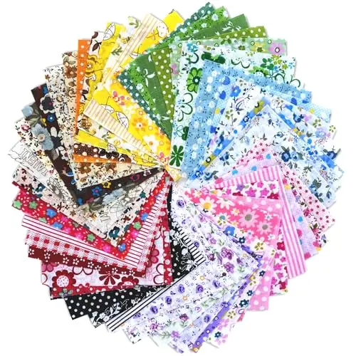 Ysanciuu multicolored cotton fabric squares for craft projects