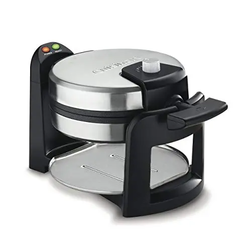 Cuisinart flip-style Belgian waffle maker in black and silver