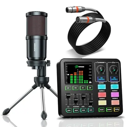 All-in-one audio mixer & XLR mic with effects