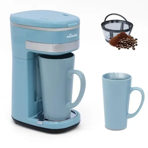 HousesAid blue coffee maker with compact design