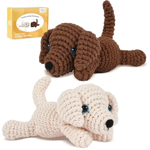 MOREJMTT crochet kit for Golden Retriever with premium yarn