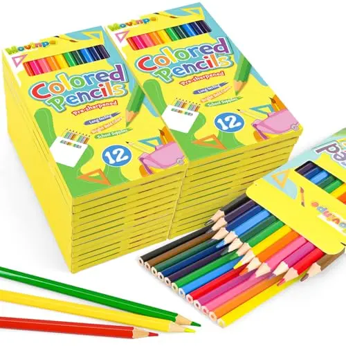 MOVINPE 288-count bulk colored pencils in individual boxes