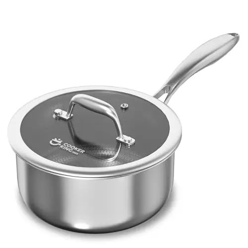 COOKER KING small ceramic saucepan with glass lid