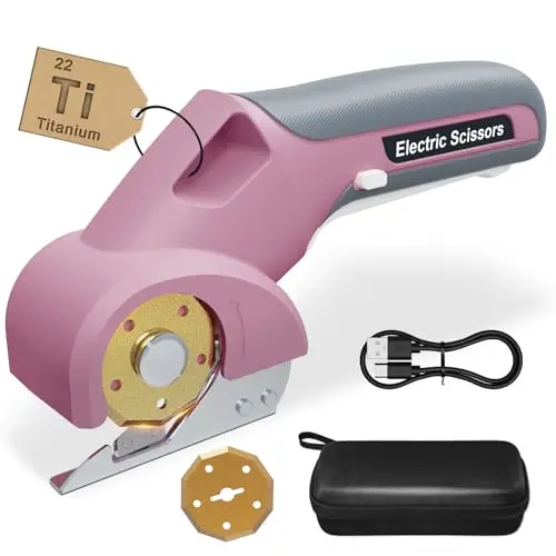 Virsin cordless electric cutter with titanium blade cutting fabric