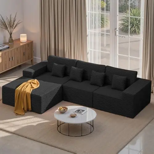 No-Assembly Modular Sectional Chaise