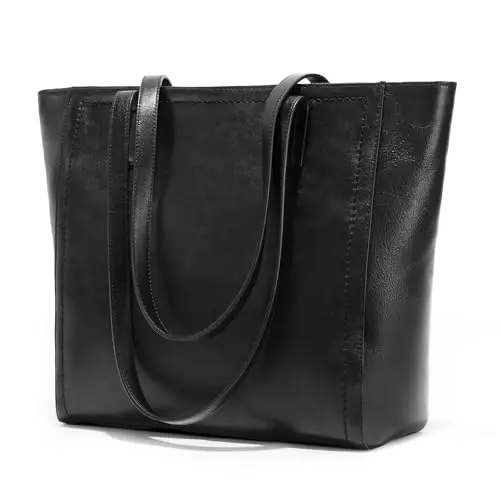 Large Black Leather Compartment Purse