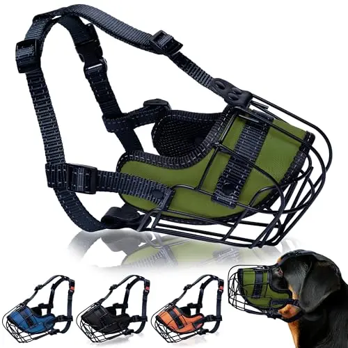 Wire/Nylon/Leather, Secure for Large Dogs