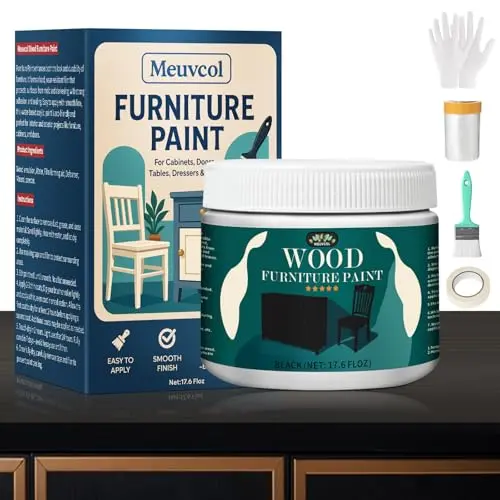 Meuvcol black furniture paint kit with included tools for easy application
