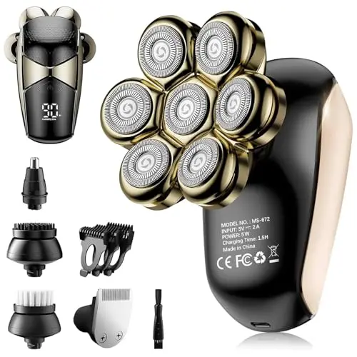 Rotary Electric Razor Kit for Bald Men