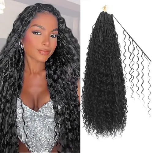 DANSAMA boho crochet braids with human hair mixed material and six curl variations