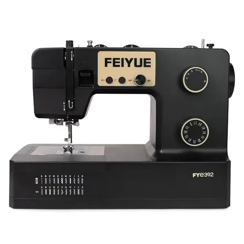 FEIYUE FYe392 black sewing machine with adjustable speed control