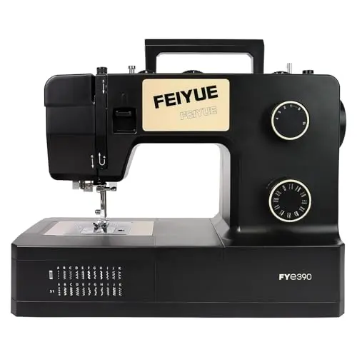 FEIYUE FYe390 sewing machine in black with energy-saving servo motor