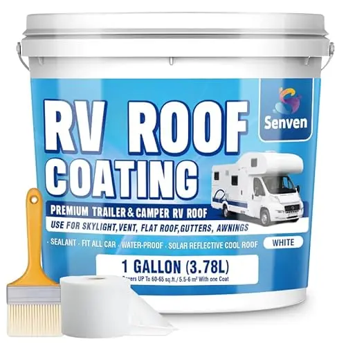 SENVEN white RV roof sealant in gallon container
