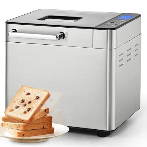 GLEEDELISH silver bread maker machine with digital display