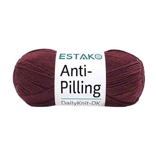 Estako DailyKnit-DK acrylic yarn in burgundy color