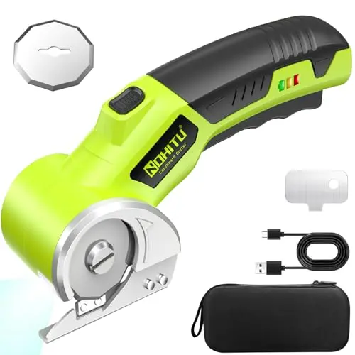 Nohitu green cordless electric scissors with storage case
