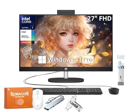 HP 27-inch all-in-one desktop computer with touch screen for design work