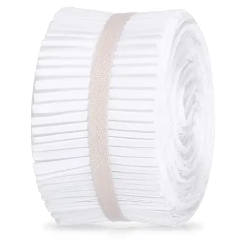 QULKWS white jelly roll cotton fabric strips for quilting