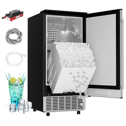 EUHOMY undercounter ice maker with high capacity and stainless steel design