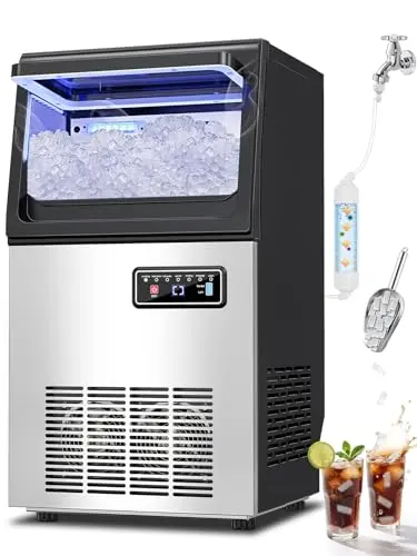 RAPSUAR undercounter nugget ice maker with self-cleaning and water filter