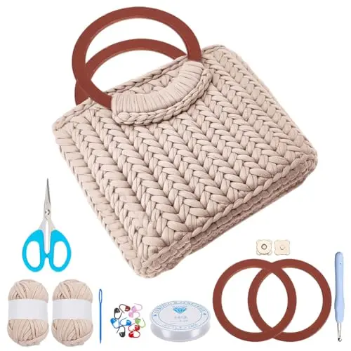 ACRNIGHEET crochet bag making kit with yarn and tools