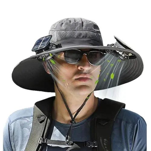 Wide Brim, Dual Solar Fans, UPF 50+