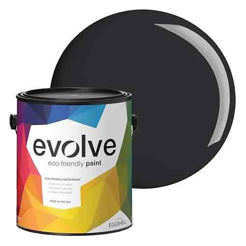 EVOLVE eco-friendly black paint in gallon container
