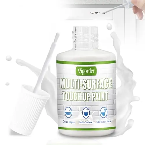 Vigorder White Touch Up Paint Pen with built-in brush for small repairs