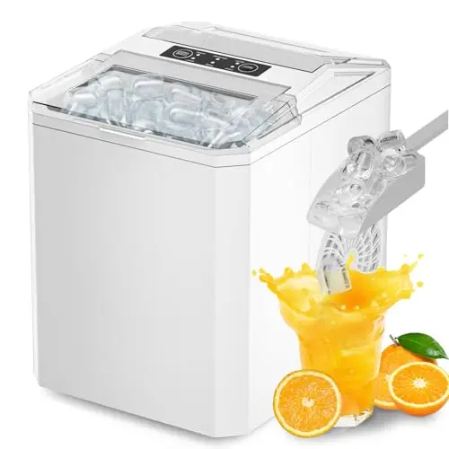 SMUG white portable ice maker with handle