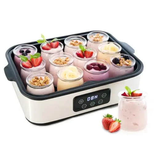 Collier Kitchen Yogurt Maker with 12 glass jars and digital panel