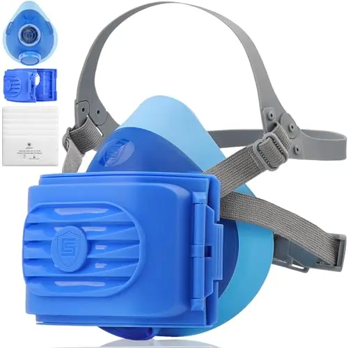 BEESAFETY reusable half face respirator with modular filter system for painting