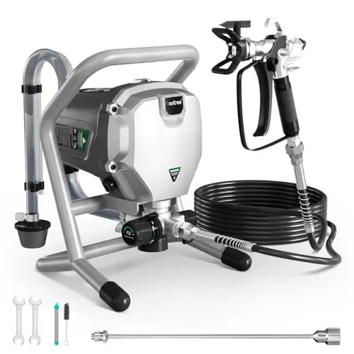 Baotree airless paint sprayer with spray gun and extension rod for detailed cabinet work