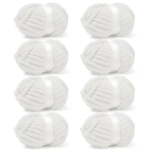 Inhand Chunky Chenille yarn in cream white