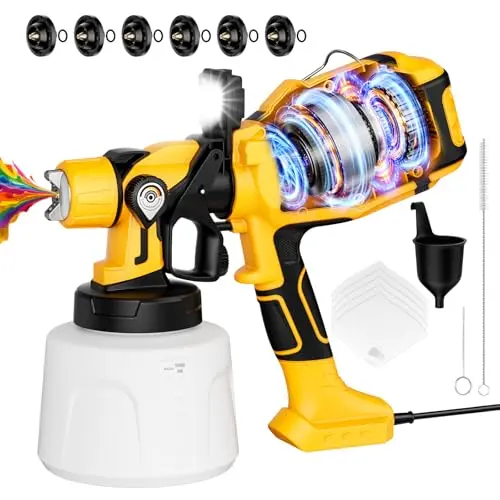 VAVCURAA paint sprayer with large container and LED light
