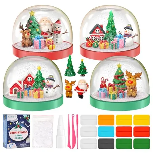 Karsspor Christmas snow globe craft kit with clay and accessories